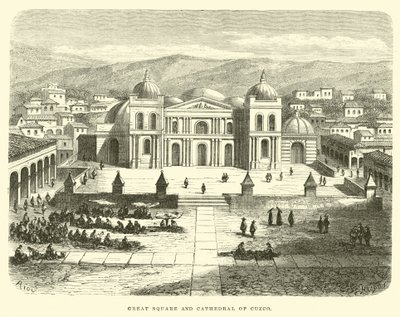 Grande piazza e cattedrale di Cuzco da Edouard Riou